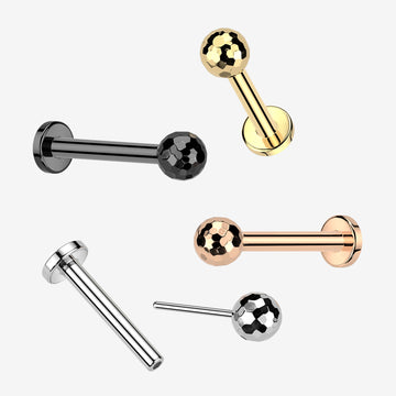 Detail View 1 of Implant Grade Titanium OneFit Threadless Rose Gold Multi-Faceted Top Flat Back Labret
